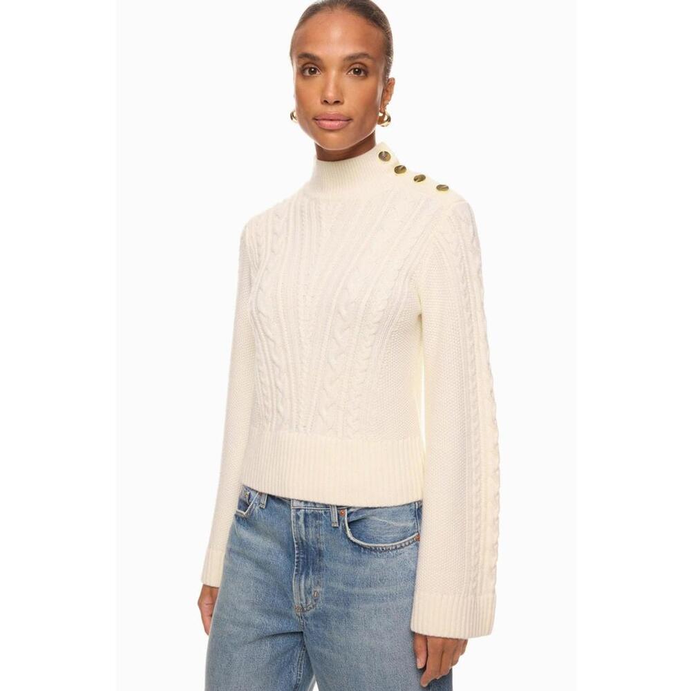 Derek Lam 10 Crosby Thomas Cable Knit Sweater Size S/P with Stain